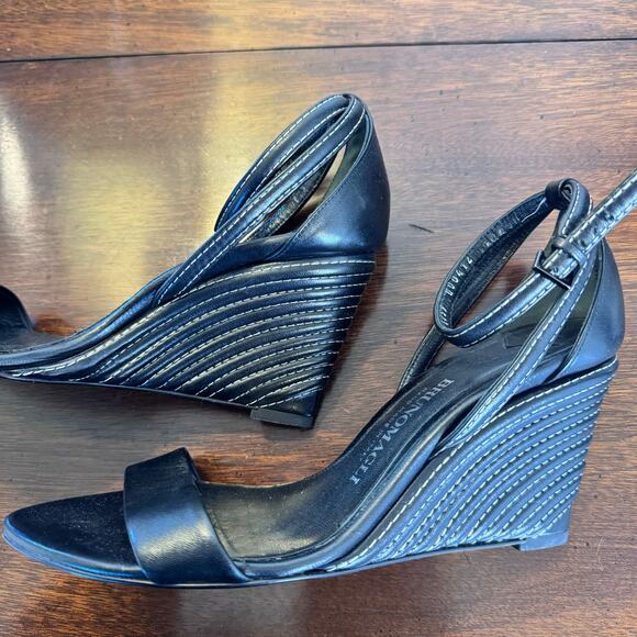 Bruno Magli Black Leather Sandal Size 7.5 - Picture 5 of 14